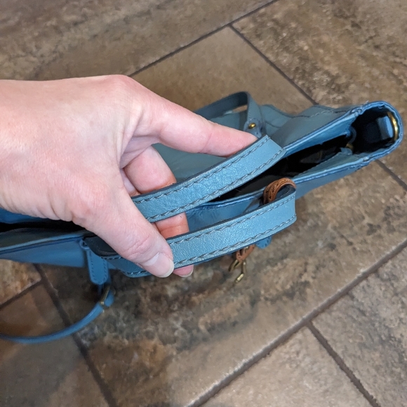 Fossil Camilla Convertible Leather Backpack Teal Blue - Picture 8 of 13